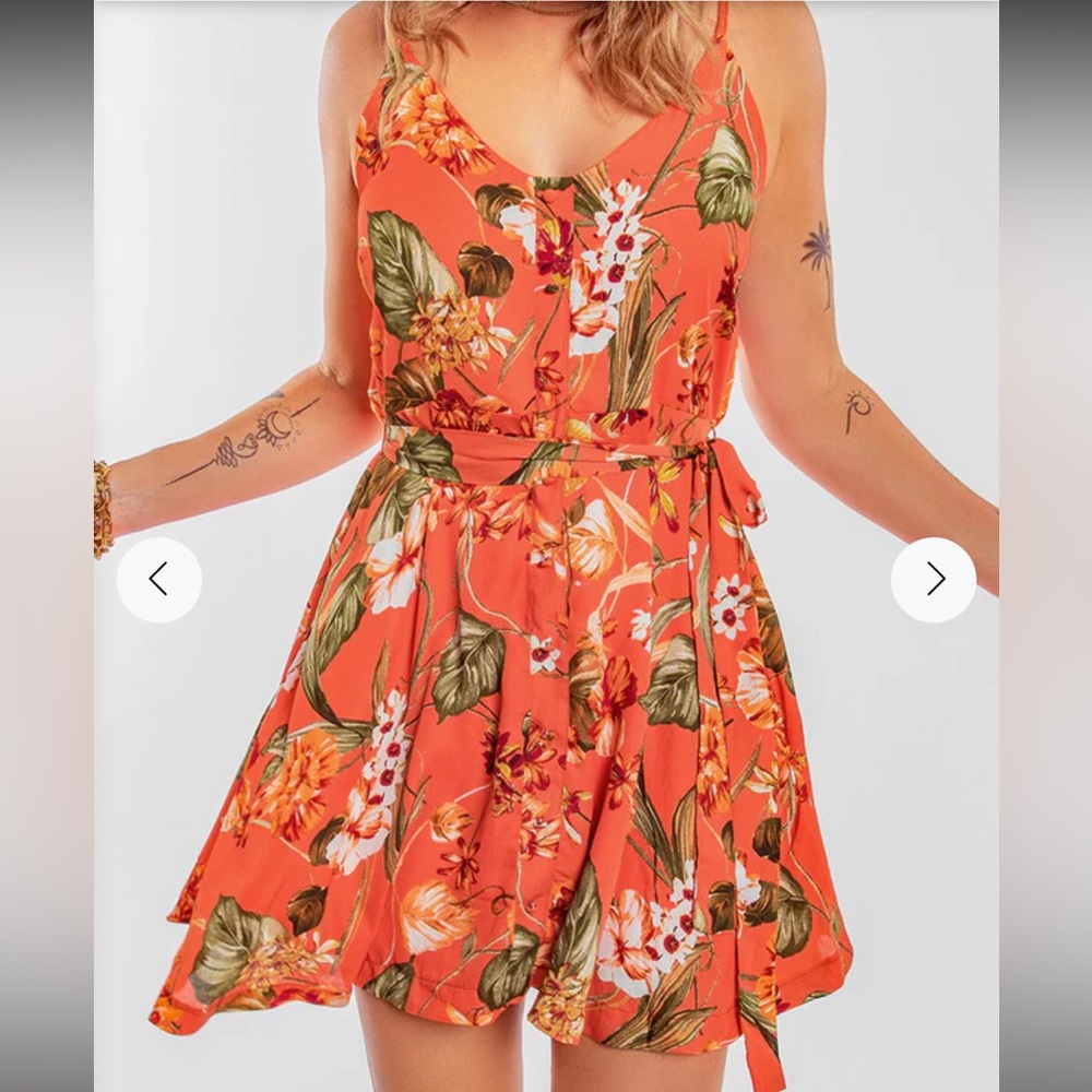 Floral Orange Summer Dress